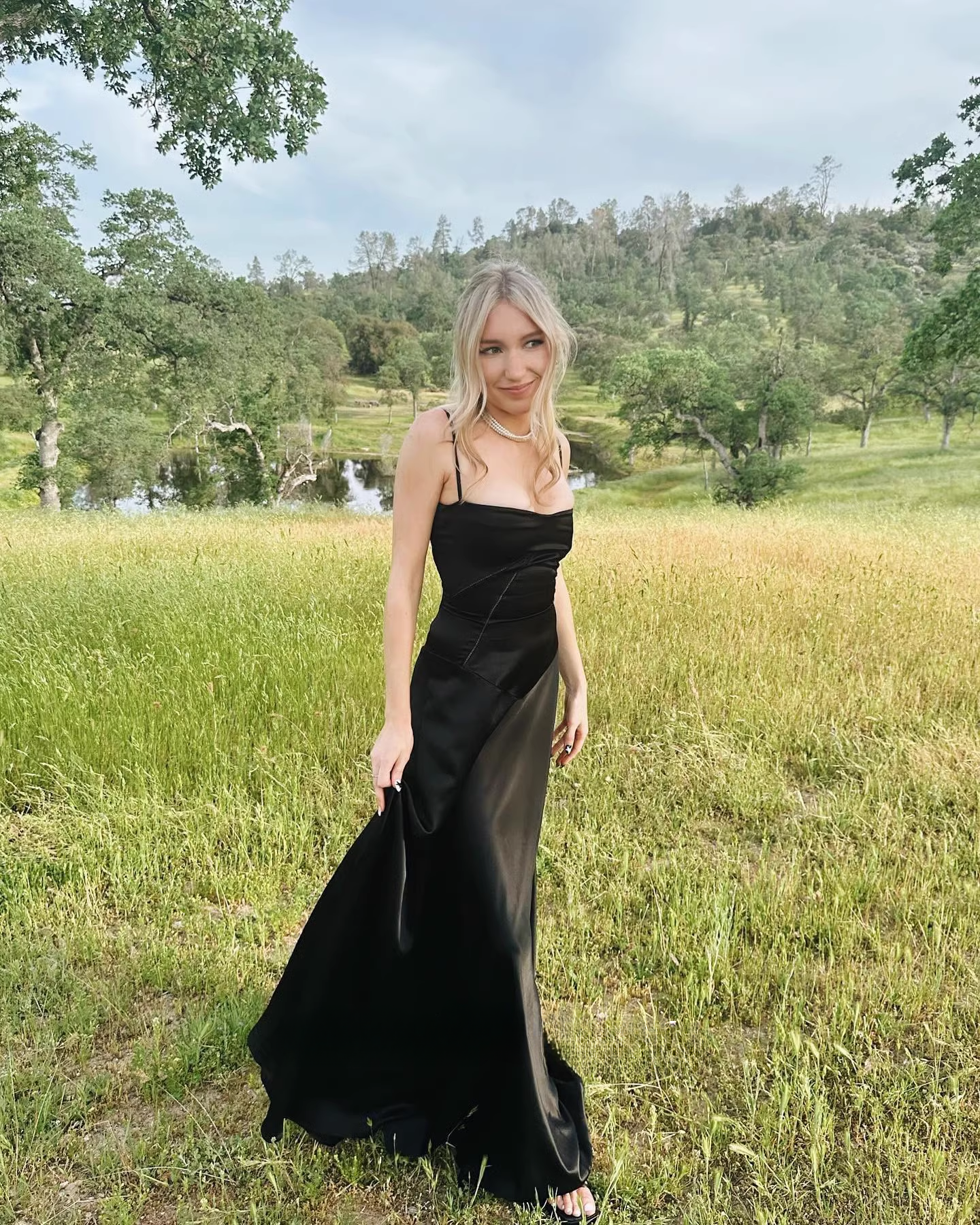 Chic Black Satin Lace-up Sheath Evening Gown Spaghetti Strap Party Dress Long Formal Dress TP4921