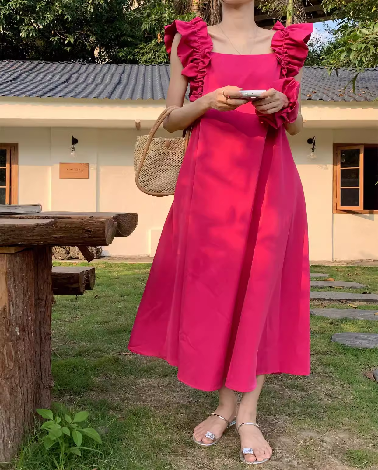 Cute Stylish Rose Pink Casual Loose Women Dress TP2999
