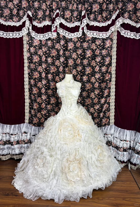 Elegant Ivory Tulle Strapless Pleated Sweet 16th Quinceanera A-Line Floor-length Evening Dress Prom Dress Ball Gown TP4259