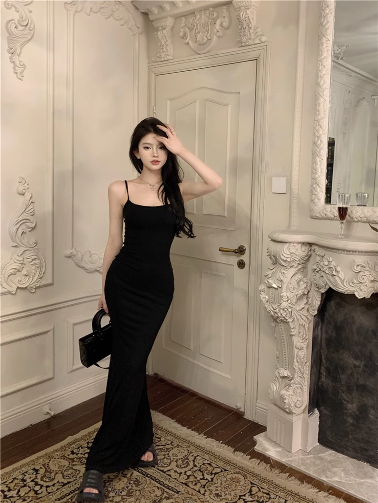 Simple Fashion Mermaid Design A-line Spaghetti Strap Dress TP3423