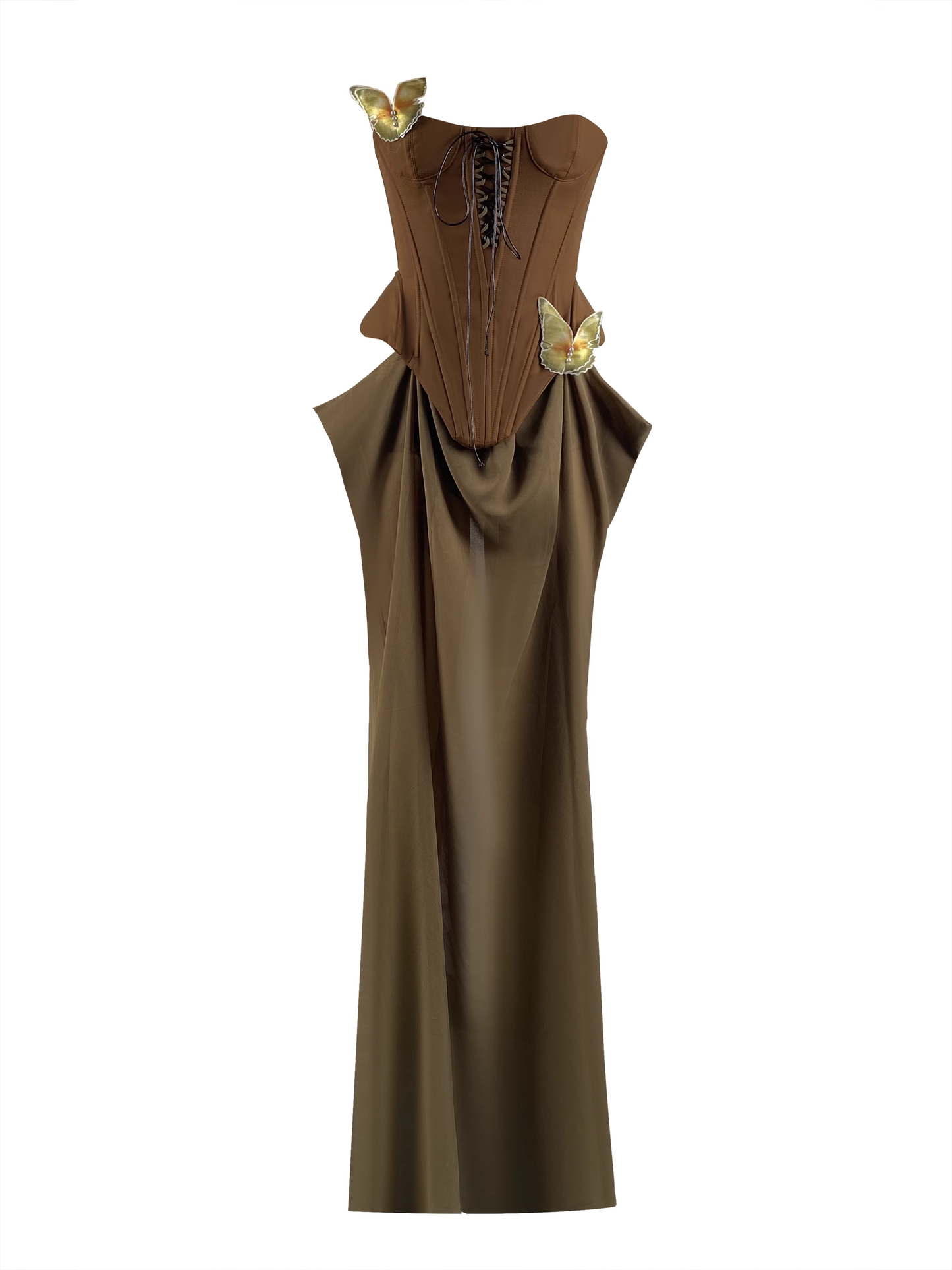 Fashion Strapless Patchwork Butterflies Design A-line Women Dress TP3878
