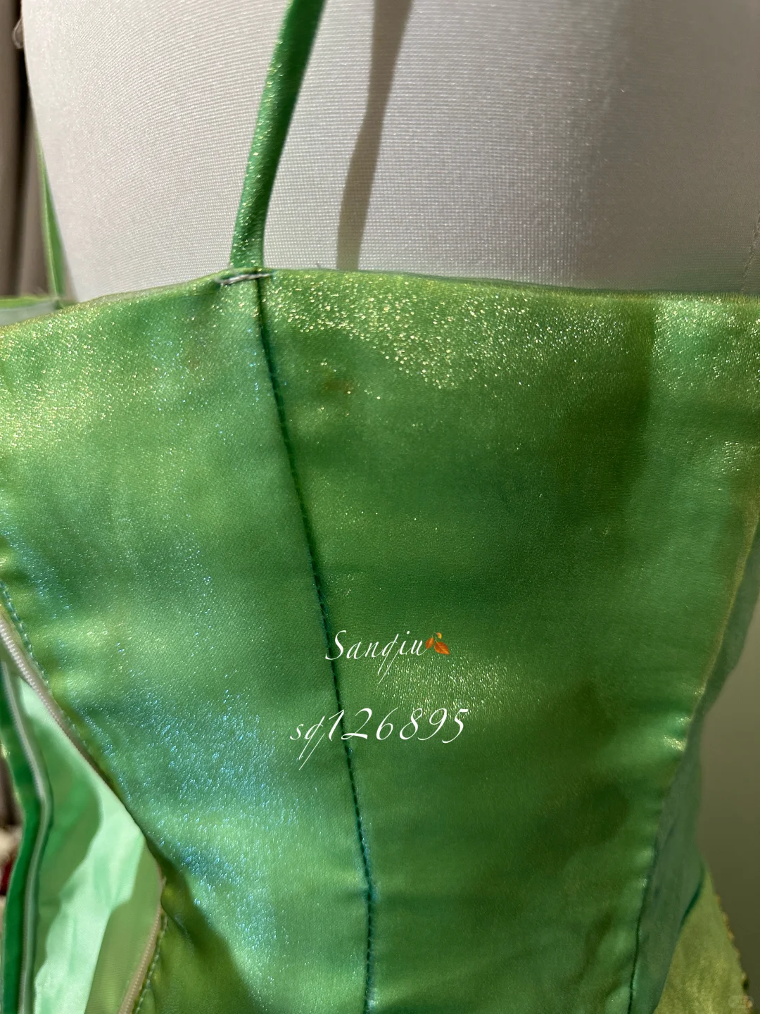 Vintage Green A-Line Beaded Spaghetti Strap Evening Dress A-Line 3D Flowers Long Prom Dress TP4991