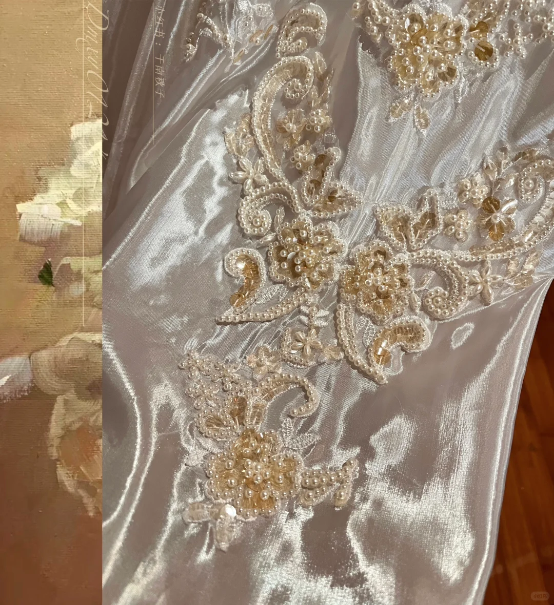 Glamorous Ivory Puff Sleeve Beaded Embroidery A-Line Tulle Train Wedding Dress TP5319