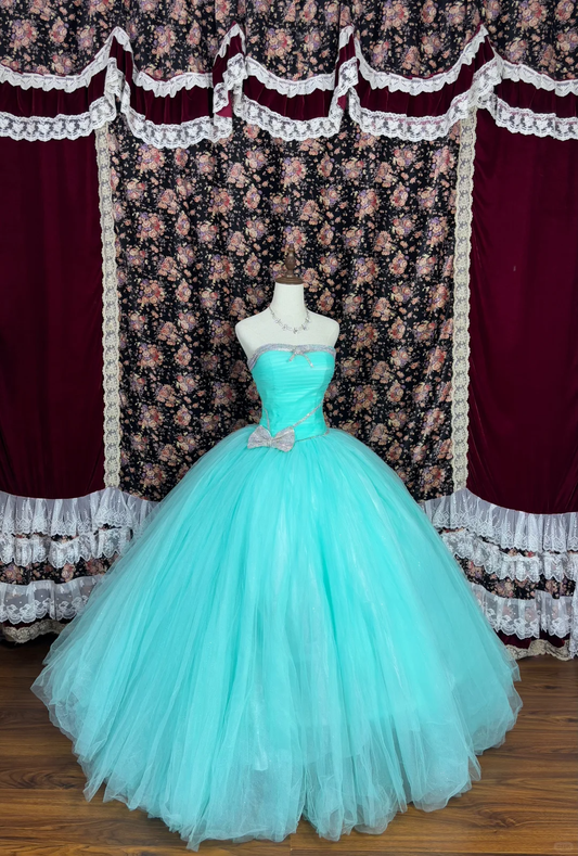Gorgeous Shiny Beaded Sweet 16 Quinceanera Strapless A-Line Floor-length Prom Dress Evening Dress Ball Gown TP4394