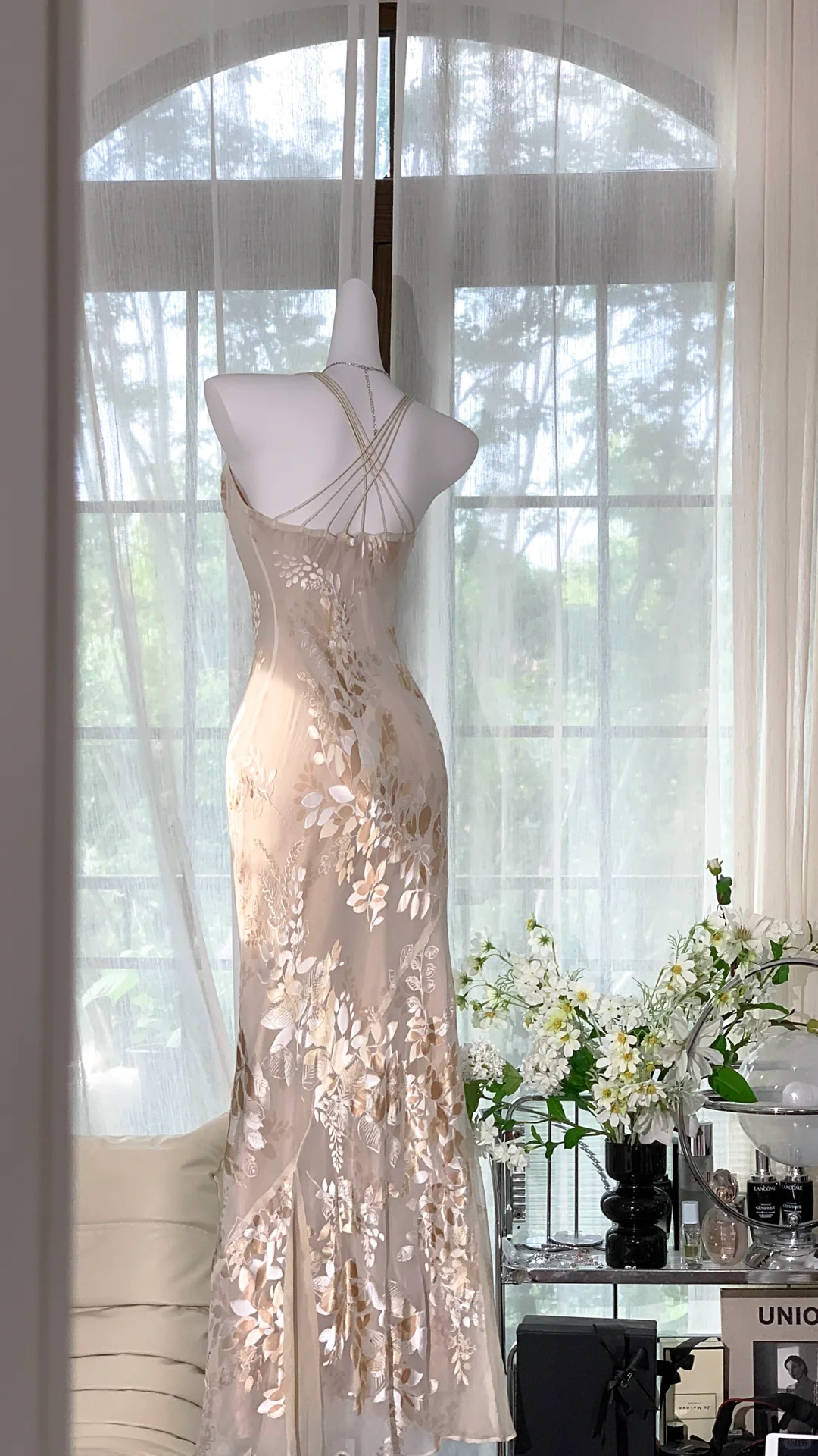 Elegant Mermaid Long Chiffon Spaghetti Strap Luxury Ball Gown Evening Dress Prom Dresses TP3965