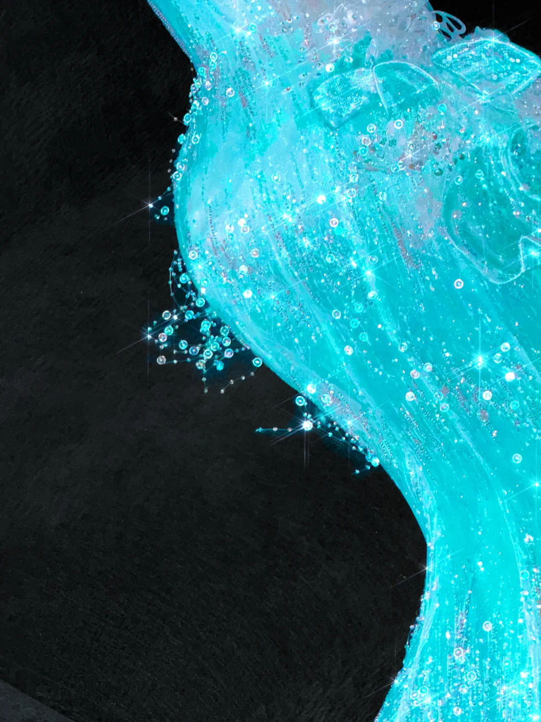 Gorgeous Sparkling Blue Beaded Sequin Mermaid Elegant Chiffon Tulle Evening Dress Prom Dresses TP4142