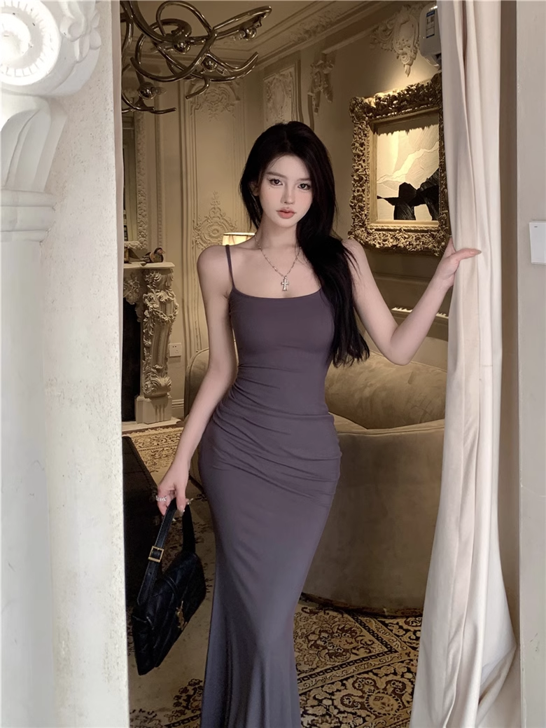 Simple Fashion Mermaid Design A-line Spaghetti Strap Dress TP3423