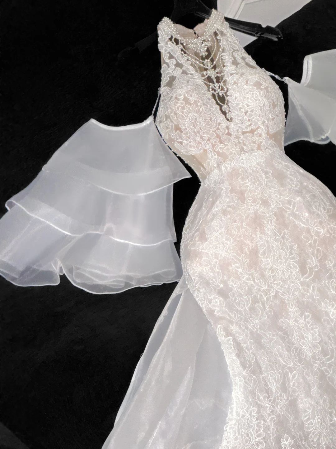 Elegant Ivory Applique Design Mermaid Wedding Dress Prom Dress Evening Dress TP4222