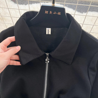 New Fashion Two-tone Jean And Black Polo Dress TP2824