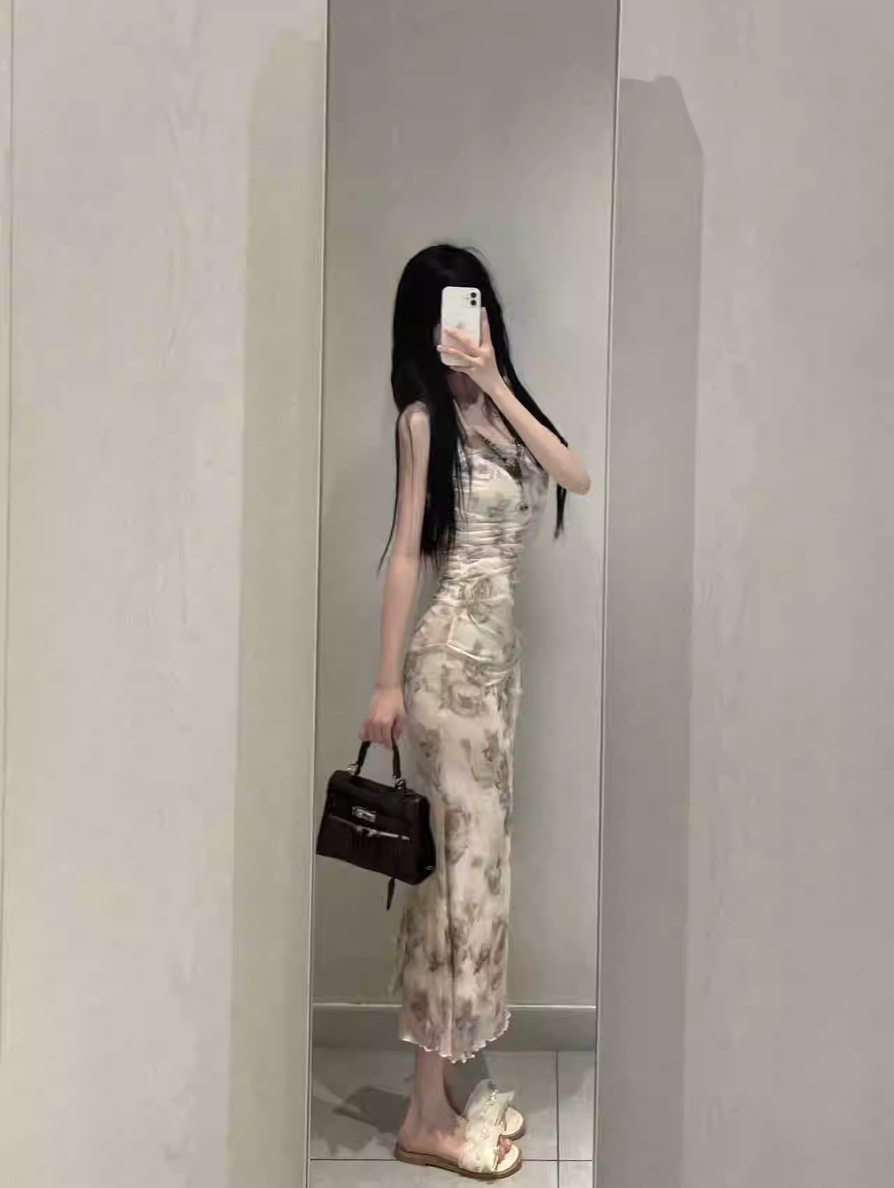 New Fashion Rose Floral Design A-line Sleeveless Spaghetti Strap Dress TP3283