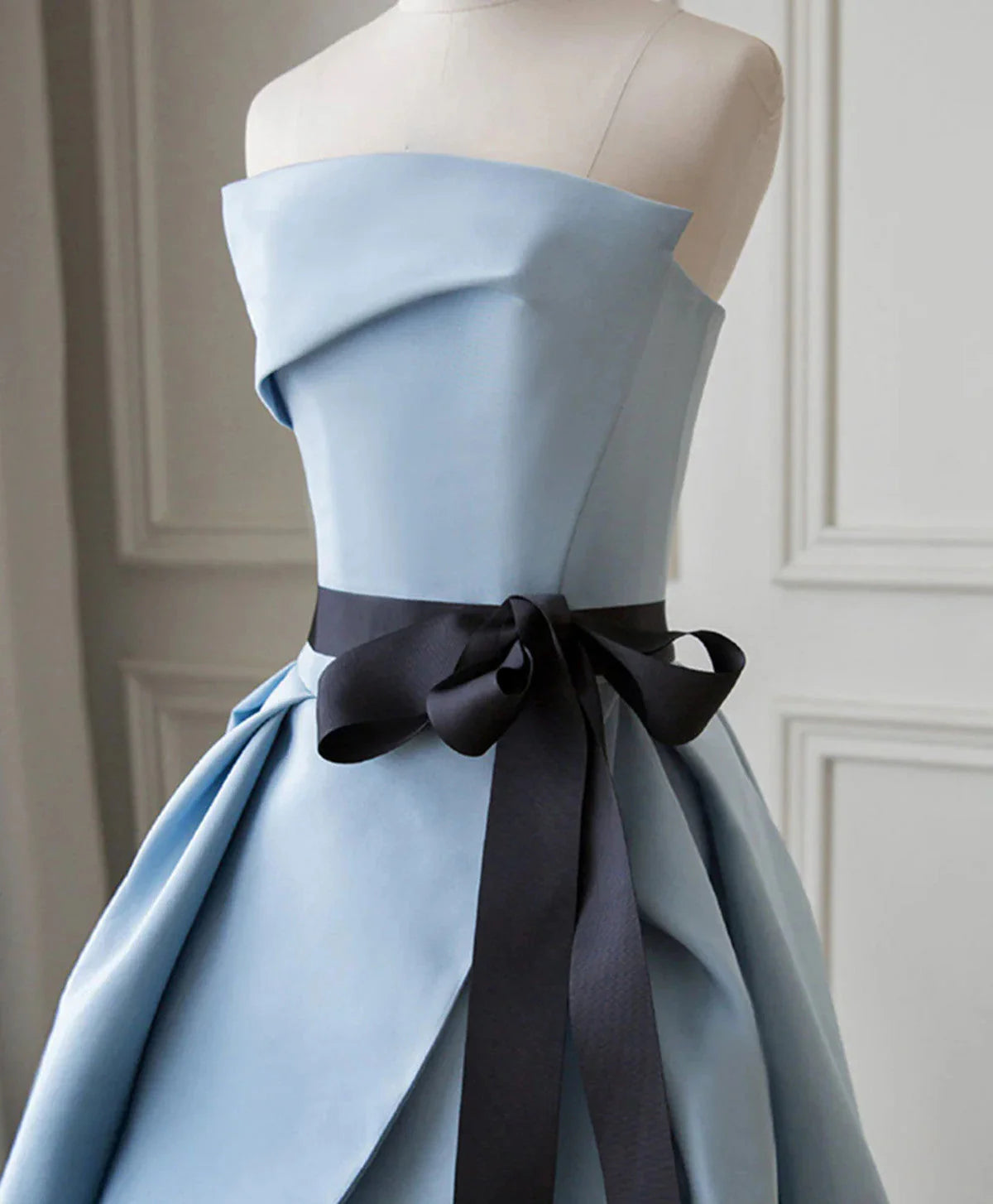 Blue Satin Long Party Dress Evening Dress, Blue Satin Prom Dress TP1066