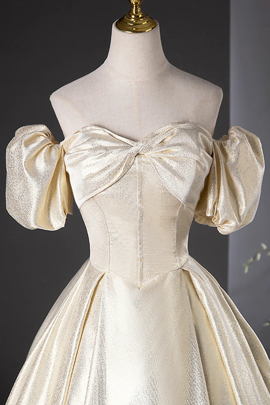 Elegant Gold Glitter Long Prom Dresses, Beautiful Off the Shoulder Formal Dresses TP153