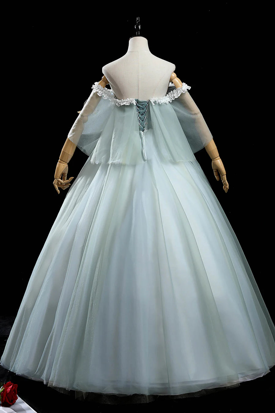 Green Tulle Lace Long Prom Dresses, A-Line Formal Evening Dresses TP661