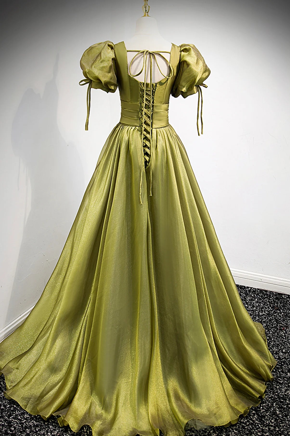 Green V-Neck Long Prom Dresses, A-Line Evening Dresses TP707