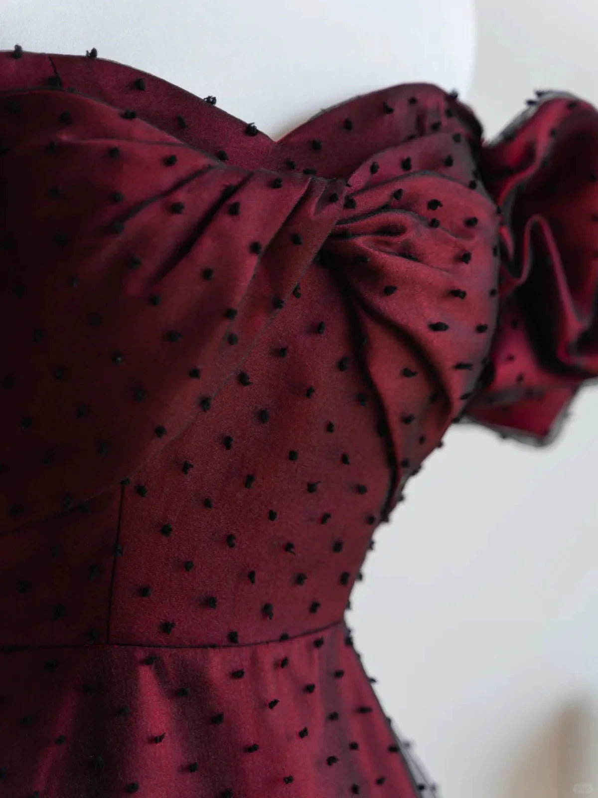 A-line Off Shoulder Black and Red Prom Dress, Sweetheart Party Dress TP980