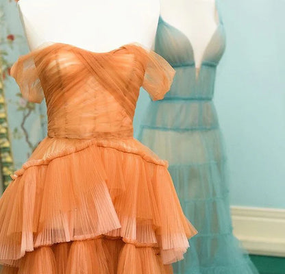 Vintage Elegant A-Line Tiered Prom Dress Long Sweetheart Evening Dress Chiffon  Formal Dress TP4578