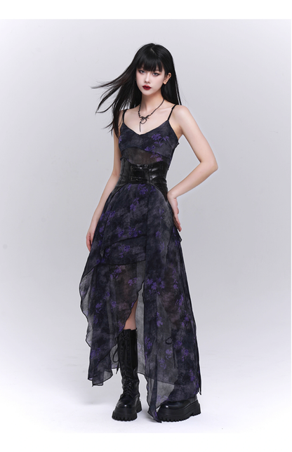 Fashion Design Sense Long Black Spaghetti Strap Dress TP2921