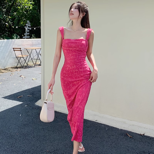 Women New Simple Fashion Slim-fit Spaghetti Strap Dress TP2887