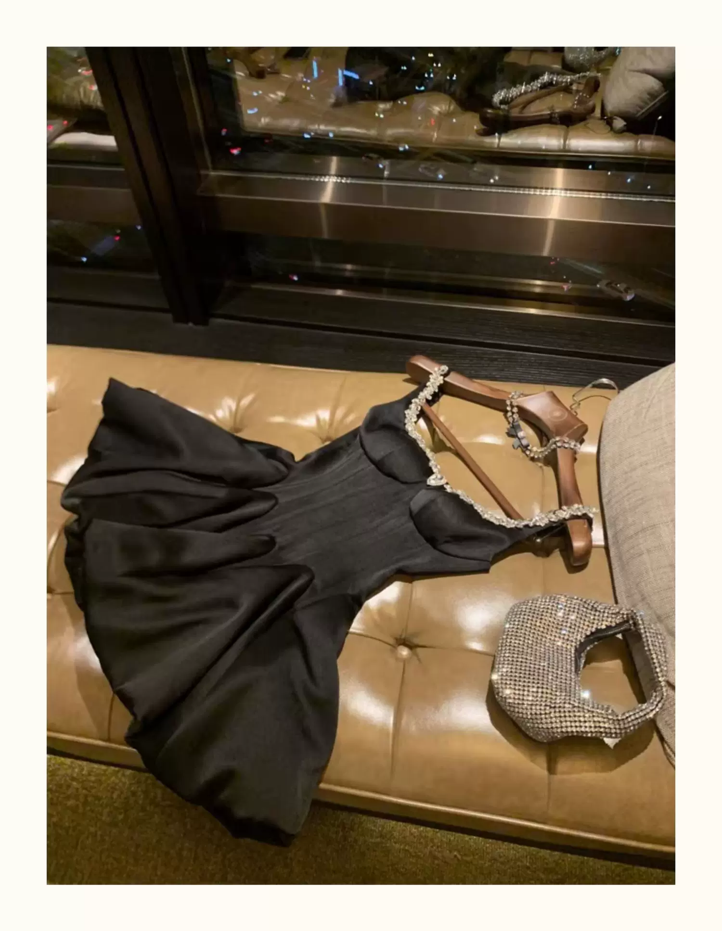 Vintage Black Beaded Spaghetti Straps A-Line Homecoming Dress TP6138