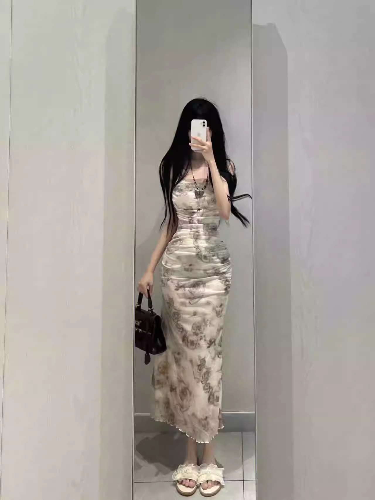 New Fashion Rose Floral Design A-line Sleeveless Spaghetti Strap Dress TP3283