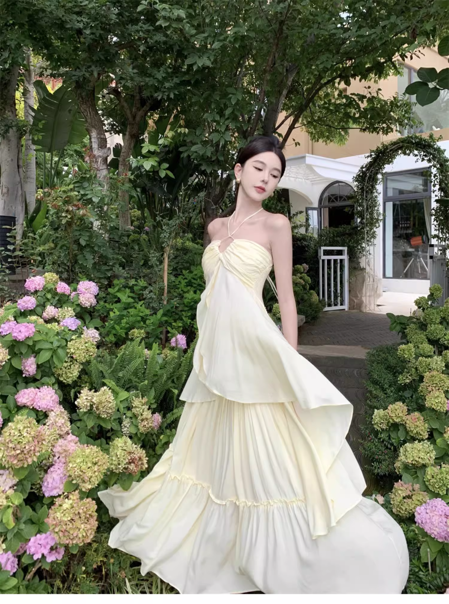 Simple Fashion Navel Design Casual Halter Dress TP3009