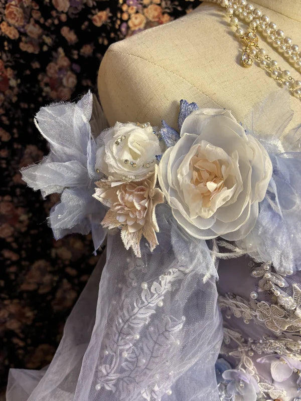 Vintage Ombre Off-the-shoulder Applique Beaded Sweet 16 Quinceanera A-Line Evening Dress Ball Gown TP4277