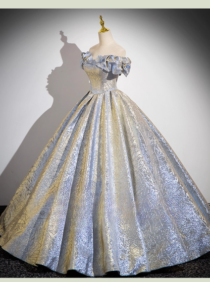 Elegant Glittering Satin Sweet 16 A-Line Off-the-shoulder Tulle Quinceanera Ball Gown TP5203