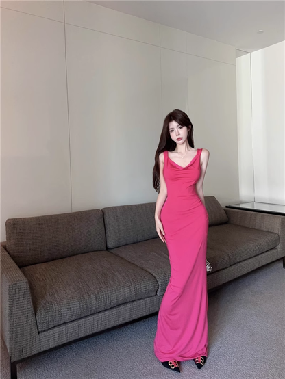 New Style White Sleeveless Beach Slim Halter Dress TP2985