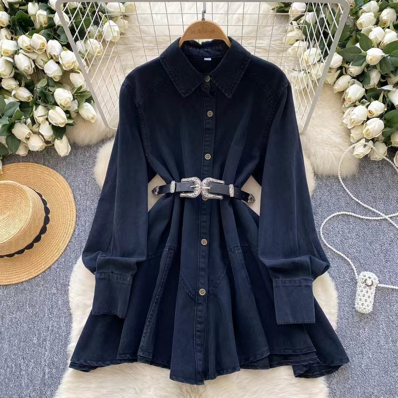 Vintage Couture Loose Waisted Denim Dress TP2833