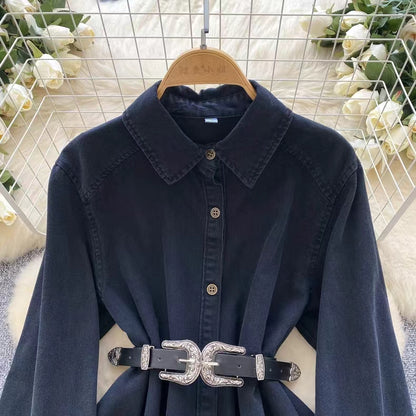 Vintage Couture Loose Waisted Denim Dress TP2833