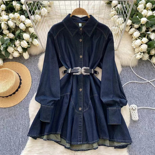 Vintage Couture Loose Waisted Denim Dress TP2833