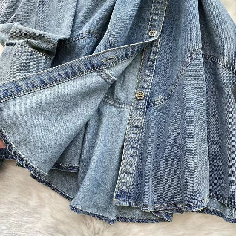 Vintage Couture Loose Waisted Denim Dress TP2833