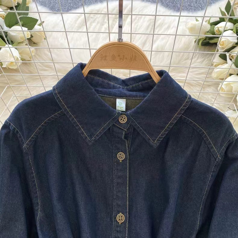 Vintage Couture Loose Waisted Denim Dress TP2833