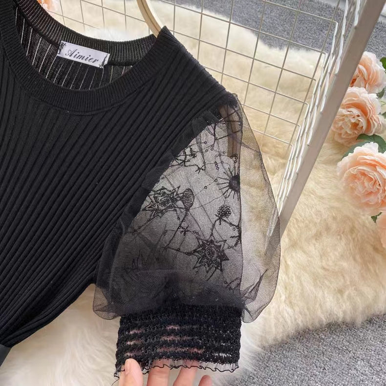 Vintage Floral Embroidery Design Mesh Women Dress TP2843