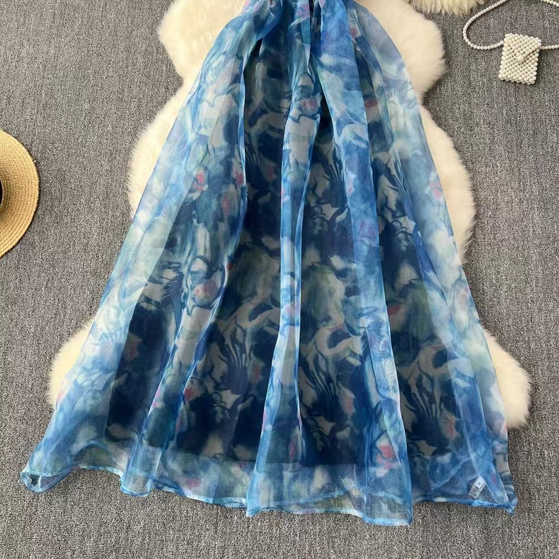 Elegant Spaghetti Strap High-waisted Organza Party Gala Ball Gown TP2851