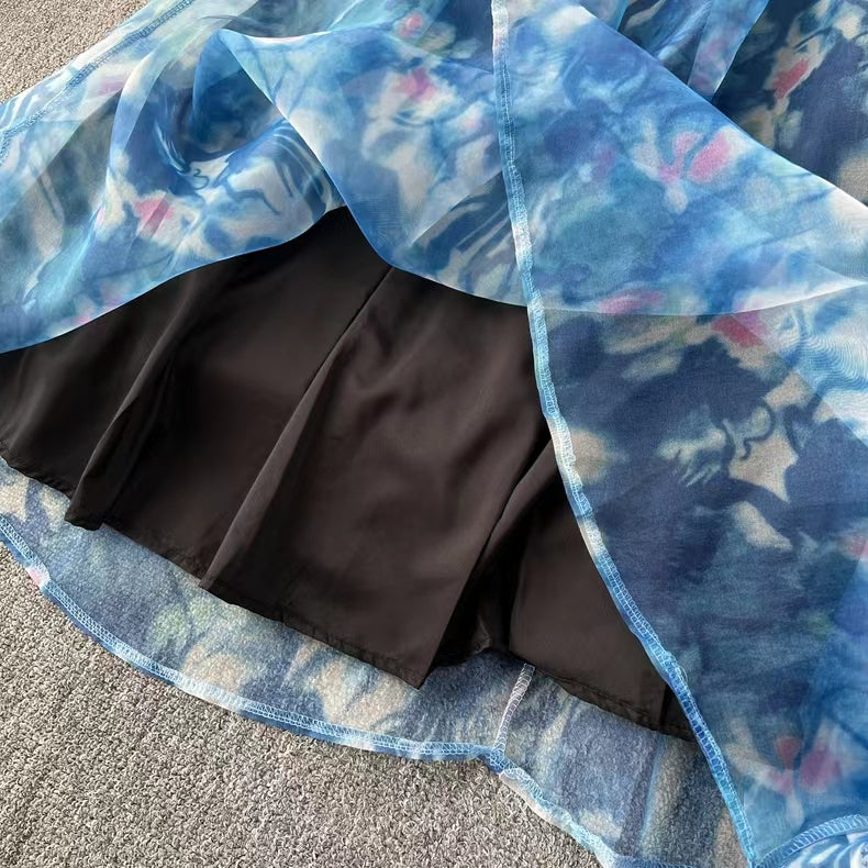 Elegant Spaghetti Strap High-waisted Organza Party Gala Ball Gown TP2851