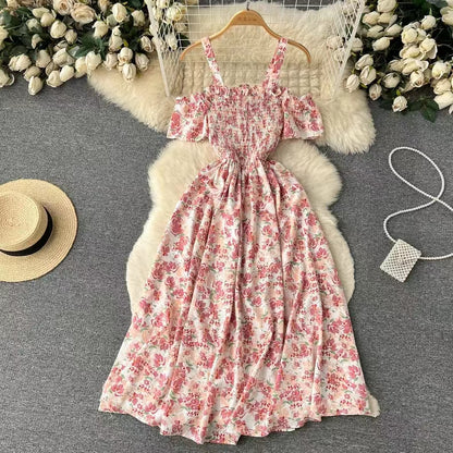 Retro Design Chic Spaghetti  Strap Floral Dress TP2859