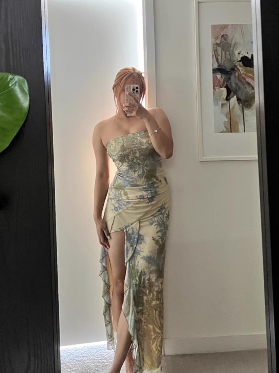 Sweet Strapless Floral Design Irregular Hem A-line Women Dress TP3869