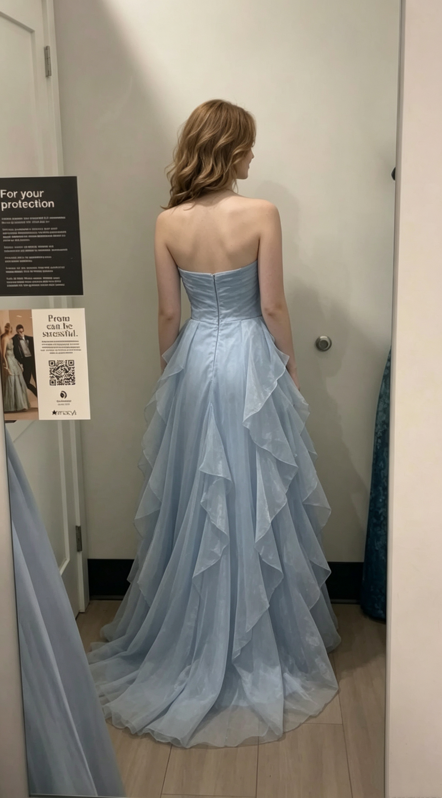 Vintage Light Blue Sweetheart Strapless Ruffled Tulle Quinceanera Ball Gown TP5935