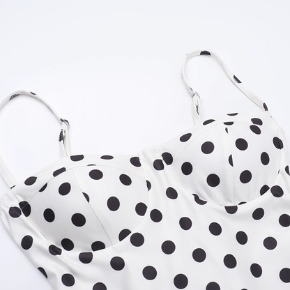 Cute Dot Pattern Sweetheart Spaghetti Strap Sheath Long Summer Dress Prom Dress Evening Dress TP4354