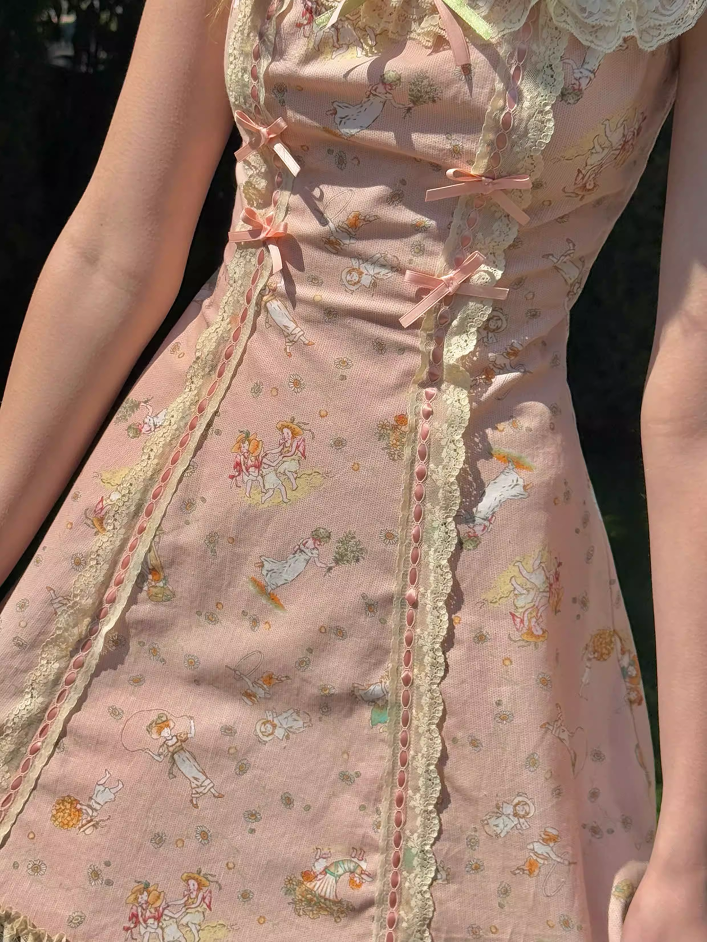 Vintage Pink Floral Ruffled A-Line Homecoming Dress Party Dress TP5690