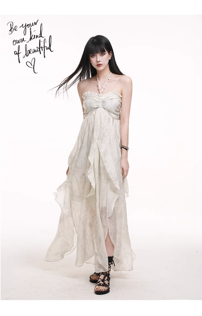 Simple Fashion Beach Party Chiffon Halter Dress TP2958