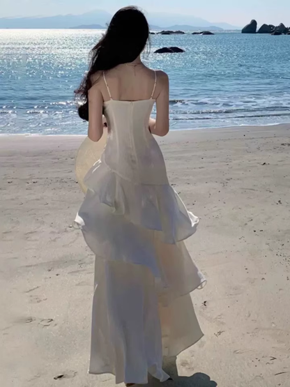 New Elegant Stylish Irregular Design Spaghetti Strap Dress TP3000