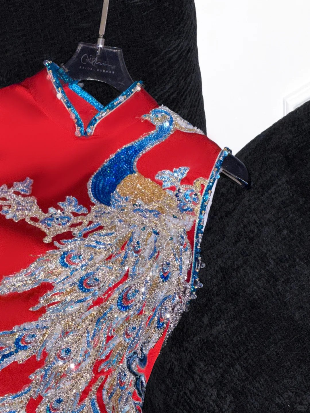 Gorgeous Shiny Red Beaded Sequined Embroidery Design Mermaid Prom Dress Evening Dress TP4215