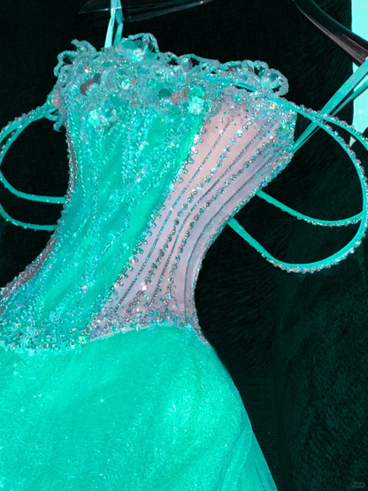 Gorgeous Sparkling Blue-green Sequin A-Line Design  Evening Dress Prom Dresses TP4162