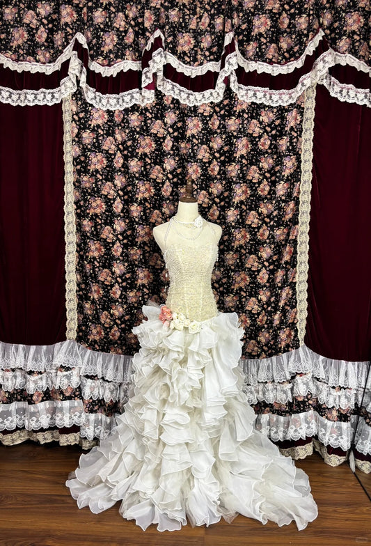 Retro Sweetheart Strapless Appliqued 3D Flower A-Line Tulle Quinceanera Dresses Evening Ball Gowns TP3791