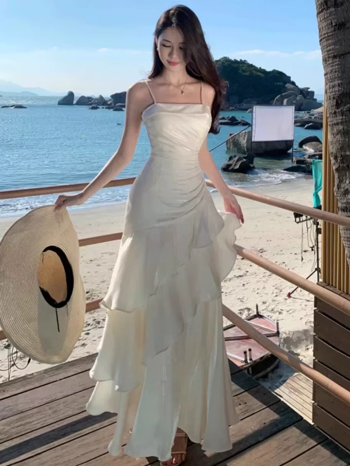 New Elegant Stylish Irregular Design Spaghetti Strap Dress TP3000