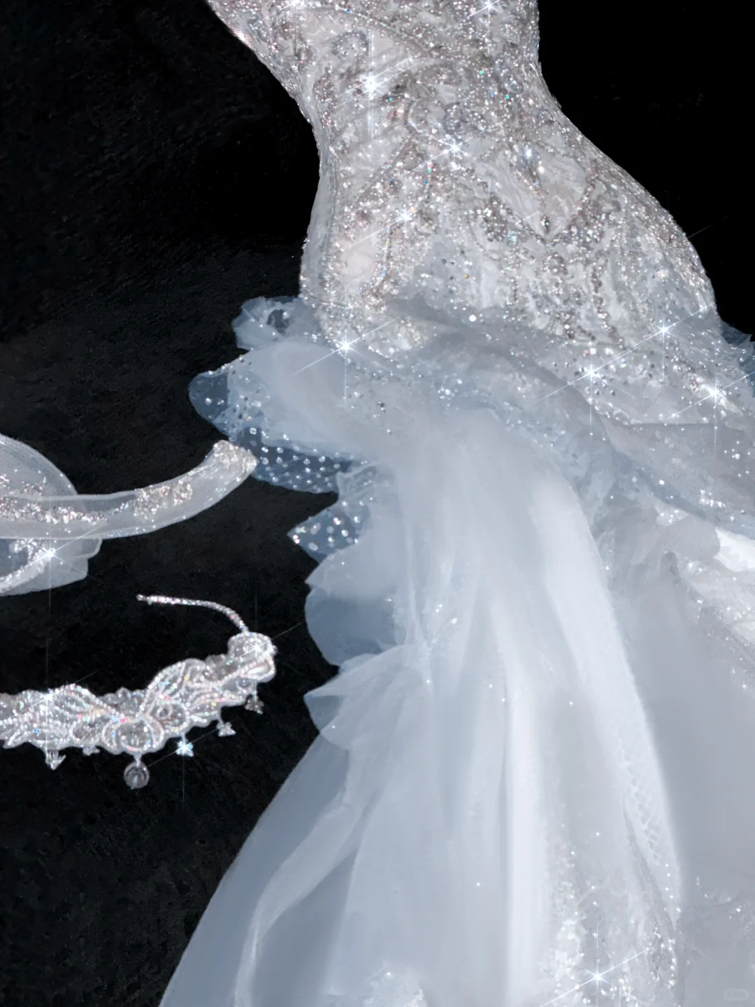 Elegant Sweetheart Lace Tulle Beaded Applique Design Gorgeous Mermaid Floor-length Wedding Dress TP4168