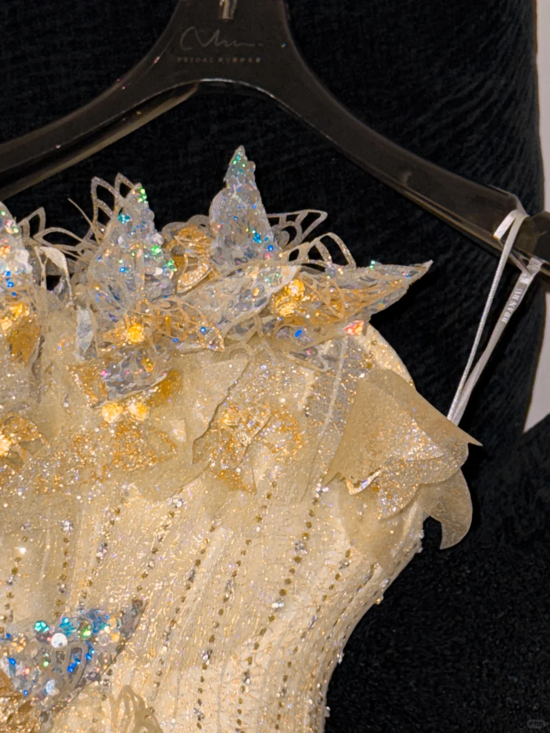 Gorgeous Shiny Yellow Sequin Beaded 3D Butterflies A-Line Floor-length Evening Dress Prom Dresses TP4187