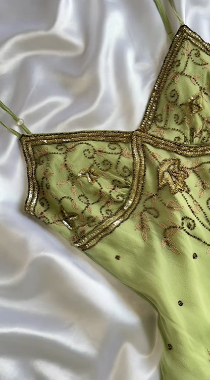 Vintage Embroidery Chiffon Spaghetti Strap Homecoming Dress Party Dress Cocktail Dress TP4681